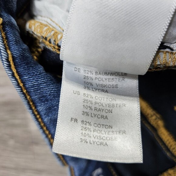 Articles Of Society Jeans Womens 27 Medium Wash Blue Distressed Skinny Denim - Picture 8 of 14